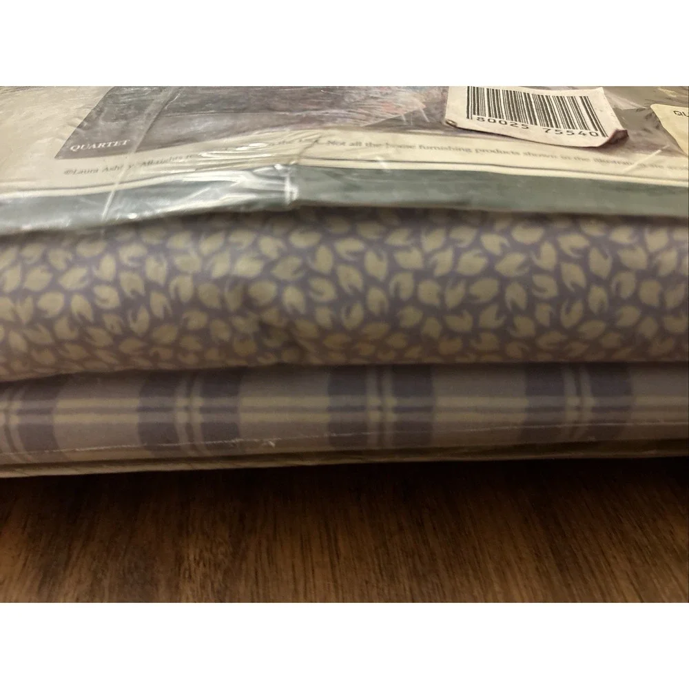 NWT Vintage Laura Ashley Extra Long 3 Piece Twin Sheet Set In Quartet